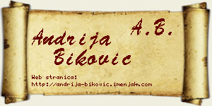 Andrija Biković vizit kartica